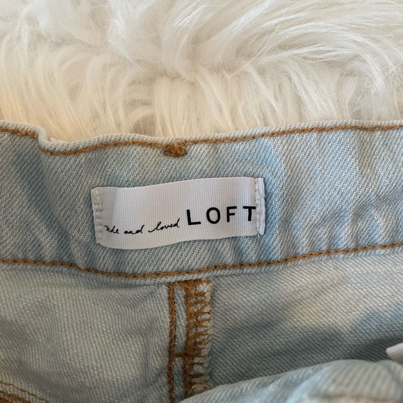 LOFT The Cut Off Light Denim Shorts with rope belt - size 2 - Picture 2 of 6